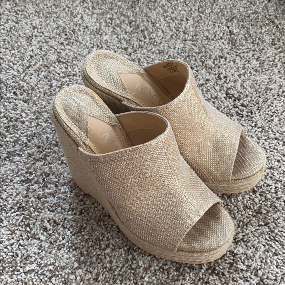 Gold sparkle espadrilles
